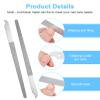 4Pcs Diamond Deb Nail File, 8 Inch Stainless Steel Diamond Dust Nail File, Double-Sided Abrasive for Professional Manicure Pedicure Salon Home Use (Curved Tip) view 3