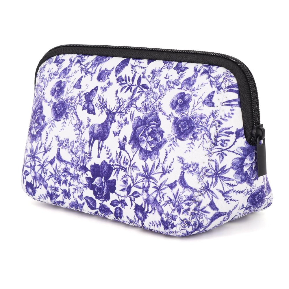 AJLTPA Cosmetic Bag Waterproof Neoprene Zipper Pouch Travel Portable Toiletry Makeup Bags Organizer Case for Women and Girls, Fairytale Forest
