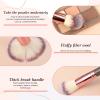 10Pcs Make up Brushes Set, Brush for Makeup with Angled/Round Tops, Brown Champagne Gold for Liquid Powder Cream Blending view 3