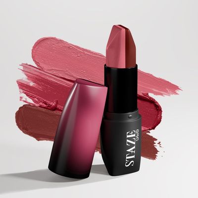 9To9 3 In 1 Matte Lipstick | 3 Unique Shades In 1 | 12 HRS Long Lasting, Transferproof | Non-Drying Formula With Intense Color Payoff | 01 Brick Pink | 3.8 G