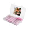 200PCS Disposable Eyelash Extension Kit with Case  Lash Spoolie Brushes, Micro Swabs, Mascara Wands, Lip Brushes for Eyelash Extensions, Tattoo, Lipstick Application(Crystal Pink) view 2