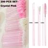 200PCS Disposable Eyelash Extension Kit with Case  Lash Spoolie Brushes, Micro Swabs, Mascara Wands, Lip Brushes for Eyelash Extensions, Tattoo, Lipstick Application(Crystal Pink) view 3