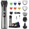 Beard Trimmer for Men  Stainless Steel Electric Razor & Shaver, Cordless Hair Clippers Grooming Kit, IPX7 Waterproof Nose Ear Face Body Trimmer, USB-C Rechargeable with Travel Lock, Gifts for Men view 1