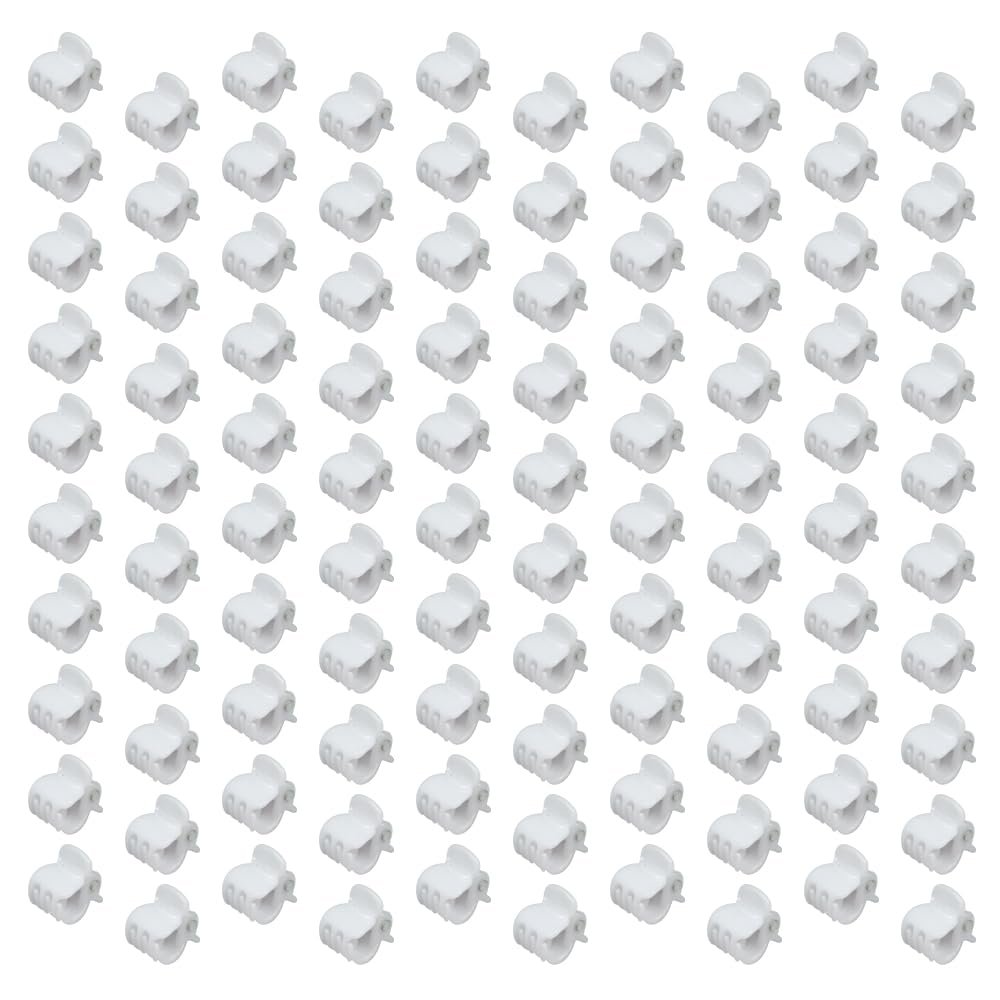 100 Pack 1cm Mini Hair Claw Clips - tiny hair clips - Plastic Mini Hairpins for Women, Girls (White)