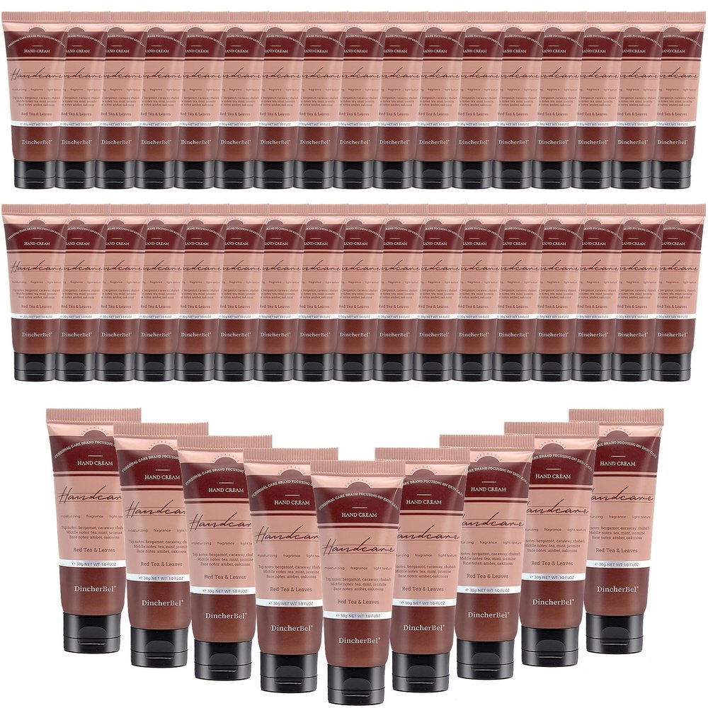100 Pack Red Tea & Leaves Hand Cream Bulk - Travel Size Scented Hand Lotion Set for Dry Cracked Hands, Ideal Holiday Gift for Women/Nurse/Bridesmaid/Teacher Appreciation, 1.0 oz/30 ml