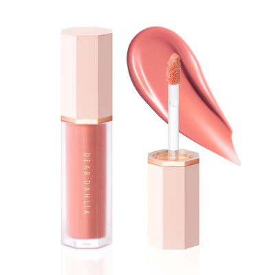 DEAR DAHLIA Petal Drop Blush (Flesh) - Vegan Liquid Blush with Soft, Watercolor-like Finish. Sheer to Buildable Color for a Dewy, Natural Flush. Long-Wear Comfort. Korean Makeup for Cheeks. 0.14 oz