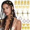 106 PCS Gold Hair Jewelry Clips The Flower Themed for Braids Cuffs Loc Charms Hair Accessories Rings Pendant Metal Jewelry Decoration view 1
