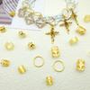 106 PCS Gold Hair Jewelry Clips The Flower Themed for Braids Cuffs Loc Charms Hair Accessories Rings Pendant Metal Jewelry Decoration view 2
