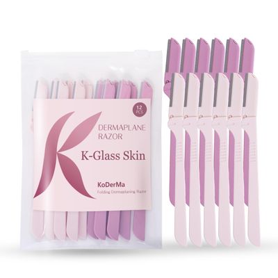 KoDerMa Foldable Dermaplaning Tool Face Razor for Women & Men | Peach Fuzz Remover & Eyebrow Trimmer | Easy Exfoliation | K-Beauty Inspired | Ergonomic Blade Design (12)