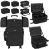 Relavel Rolling Makeup Case Professional Makeup Train Case,Makeup Artist Travel Bag with Wheels,8-in-1 Portable Travel Beauty Trolley Case for Cosmetology Storage(Black) view 1
