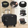 Relavel Rolling Makeup Case Professional Makeup Train Case,Makeup Artist Travel Bag with Wheels,8-in-1 Portable Travel Beauty Trolley Case for Cosmetology Storage(Black) view 4