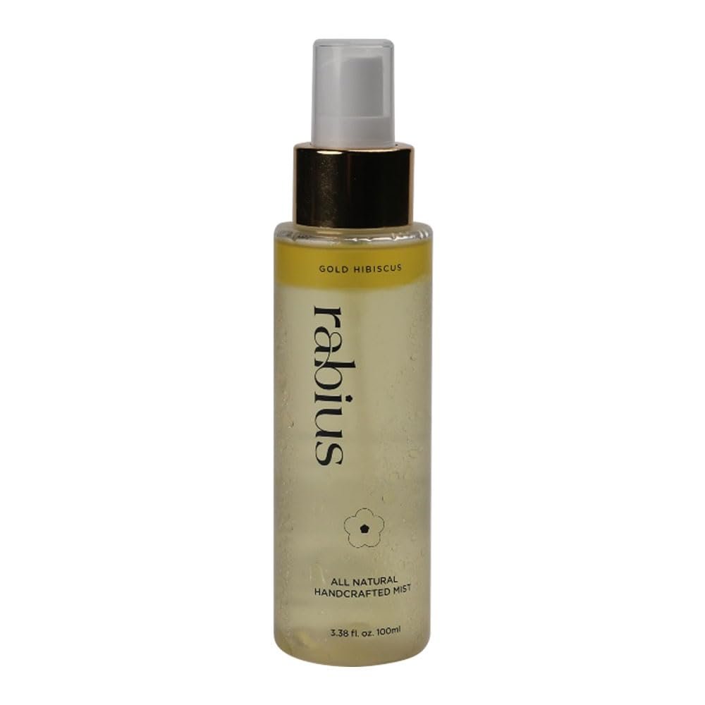 Rabius Golden Hibiscus Mist 3.38 fl oz Instant Hydration, Hibiscus Oil, Lightweight Formula, Refreshing Mist, Nourishing Botanical Care
