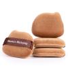 3-Pack Short Velour Powder Puffs with 85 Pointed Tip, for Precise Highlighting & All-Over Powder Setting, Dual-Sided Brown Puff for Cake Powder, Compact Foundation & Blush & Storage Case view 1