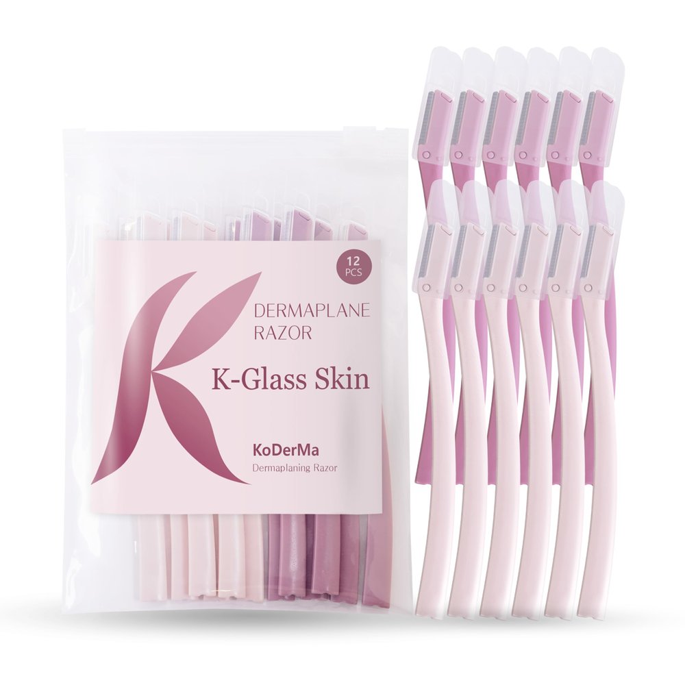 KoDerMa Dermaplaning Tool with Protective Cap Face Razor for Women & Men | Peach Fuzz Remover & Eyebrow Trimmer | Easy Exfoliation | K-Beauty Inspired | Ergonomic Blade Design (12)