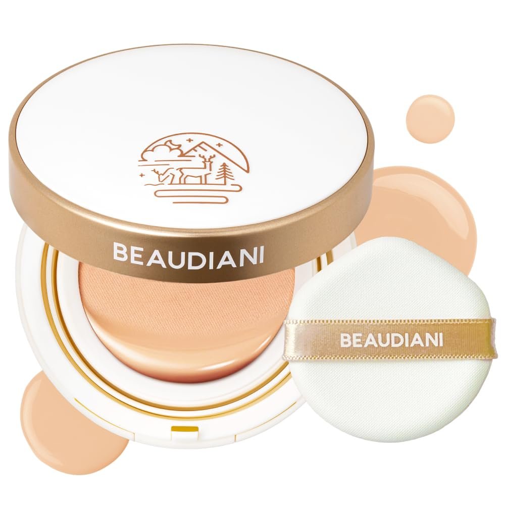 Beaudiani Mesh Glow Cushion Foundation Dewy Korean Cushion with Gemstone Complex & Skincare Benefits (12g) (#2 Modern Cover Daily (Shade #22-23))