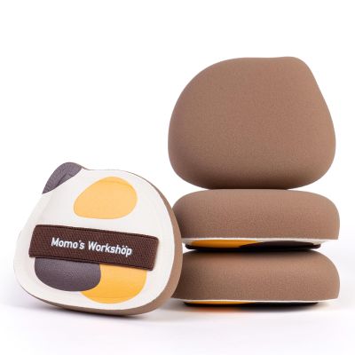 2-Pack Cute Tricolor Cat Makeup Sponge Oxygen-Finish Makeup Sponge for Liquid Foundation & Cream Blush, 85 Angled Tip, Hydrophilic PU for Sheer & Natural Makeup, Buildable Coverage Sponge
