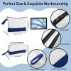 20 Pcs Canvas Makeup Bag with Bottom, 12oz Cotton Cosmetic Bag Set Bulk Multi-Purpose DIY Heat Transfer Makeup Bags with Black Zipper for Bridesmaid Makeup Bag Travel Toiletry Pouch Storage, Navy Blue view 2