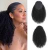 MAHKOTAKU Afro Kinky Curly Ponytail Human Hair 150% Density Brazilian Virgin Hair 4C Afro Puff Drawstring Ponytail Extension for Black Women Natural Color 24 Inch view 1