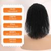MAHKOTAKU Afro Kinky Curly Ponytail Human Hair 150% Density Brazilian Virgin Hair 4C Afro Puff Drawstring Ponytail Extension for Black Women Natural Color 24 Inch view 2