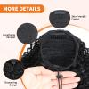 MAHKOTAKU Afro Kinky Curly Ponytail Human Hair 150% Density Brazilian Virgin Hair 4C Afro Puff Drawstring Ponytail Extension for Black Women Natural Color 24 Inch view 3