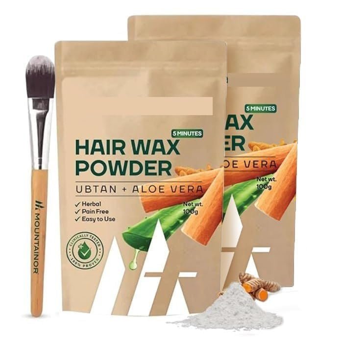 HK Ubtan Facial Wax Powder with Sandalwood & Aloevera, Painless Herbal Facial Hair Removal Waxing Powder for Women 100 gm (Pack of 2)