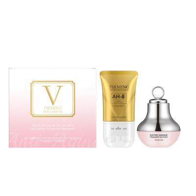 Neck & Eye Cream Bundle - Triple Firming Cream for Loose Skin with Massager, Moisturizing Treatment for Neck Decollete & Eyes, Tightening Cream for Crepey Skin