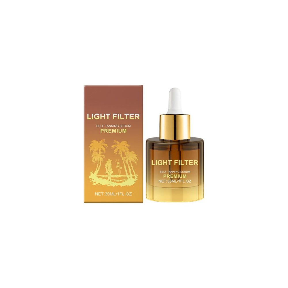 Self Tanning Serum, Moisturizing Bronzing Tanner for Face & Body,Tanning Booster Serum with Glycerin, Summer Natural Self Tanner Drops, 1 Fl Oz