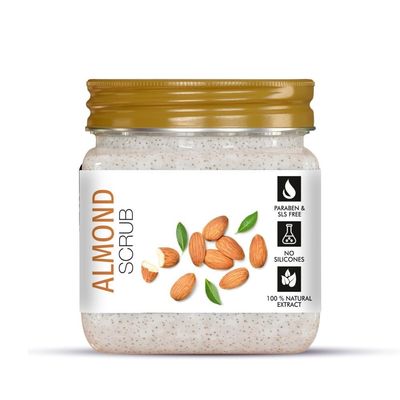 Almond Scrub For Face & Body (380 Ml) | All Skin |Cleanser Scrub For Deep Exfoliation | Dead Skin Remover | Tan Removal | Blackhead Remover