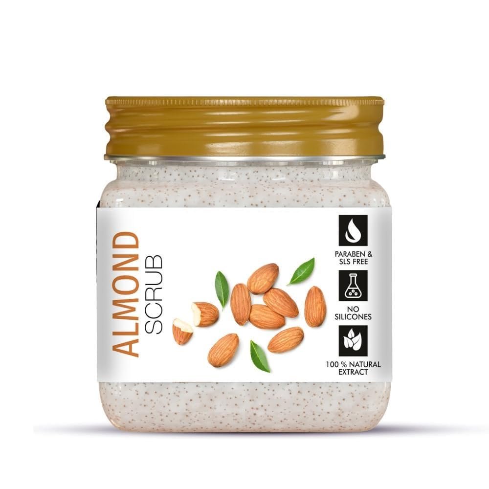 Almond Scrub For Face & Body (380 Ml) | All Skin |Cleanser Scrub For Deep Exfoliation | Dead Skin Remover | Tan Removal | Blackhead Remover
