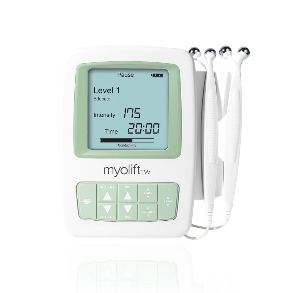 7e Wellness MyoLift TriWave Microcurrent Facial Device for Face Lifting & Toning with Conductive Gel, Probes, Masks 3-Wave Technology for Skin Firming, Smoothing & Circulation - Face & Neck Care