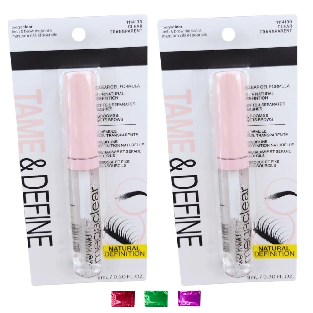 Clear Lash and Brow Mascara Gel 0.30 Fl Oz 2 Pack, Transparent Eyebrow and Eyelash Gel for Natural Look Tame & Define Brows Lifts Lashes with Snoep in Beperkte Oplage