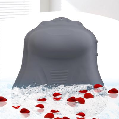 Silicone Bath Pillow for Tub Ergonomic Bathtub Headrest with Inflatable Air Cushion, Non-Slip Suction Cups & Neck/Back Support Comfortable Spa Bath Accessory for Relaxation (Grey)