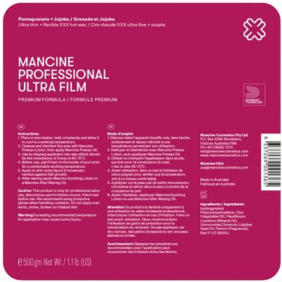 Mancine Ultra Film Pomegranate & Jojoba Hard Wax (1.1lbs)