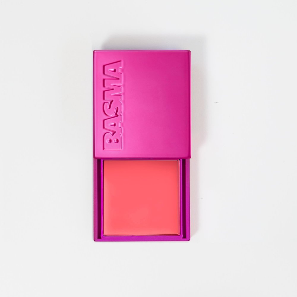 BASMA BEAUTY The Cream Blush, Non-Sticky, Buildable Coverage, Long-Lasting Cheek and Lip Tint with Vitamin E, Aloe Vera, Rosemary Extract, Gluten-Free, Vegan Formula (Pink Yet Coral)