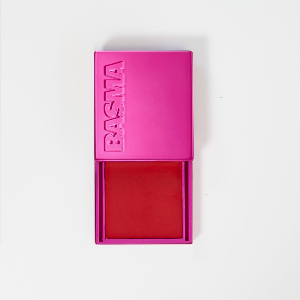 BASMA BEAUTY The Cream Blush, Non-Sticky, Buildable Coverage, Long-Lasting Cheek and Lip Tint with Vitamin E, Aloe Vera, Rosemary Extract, Gluten-Free, Vegan Formula (Cherry Red)