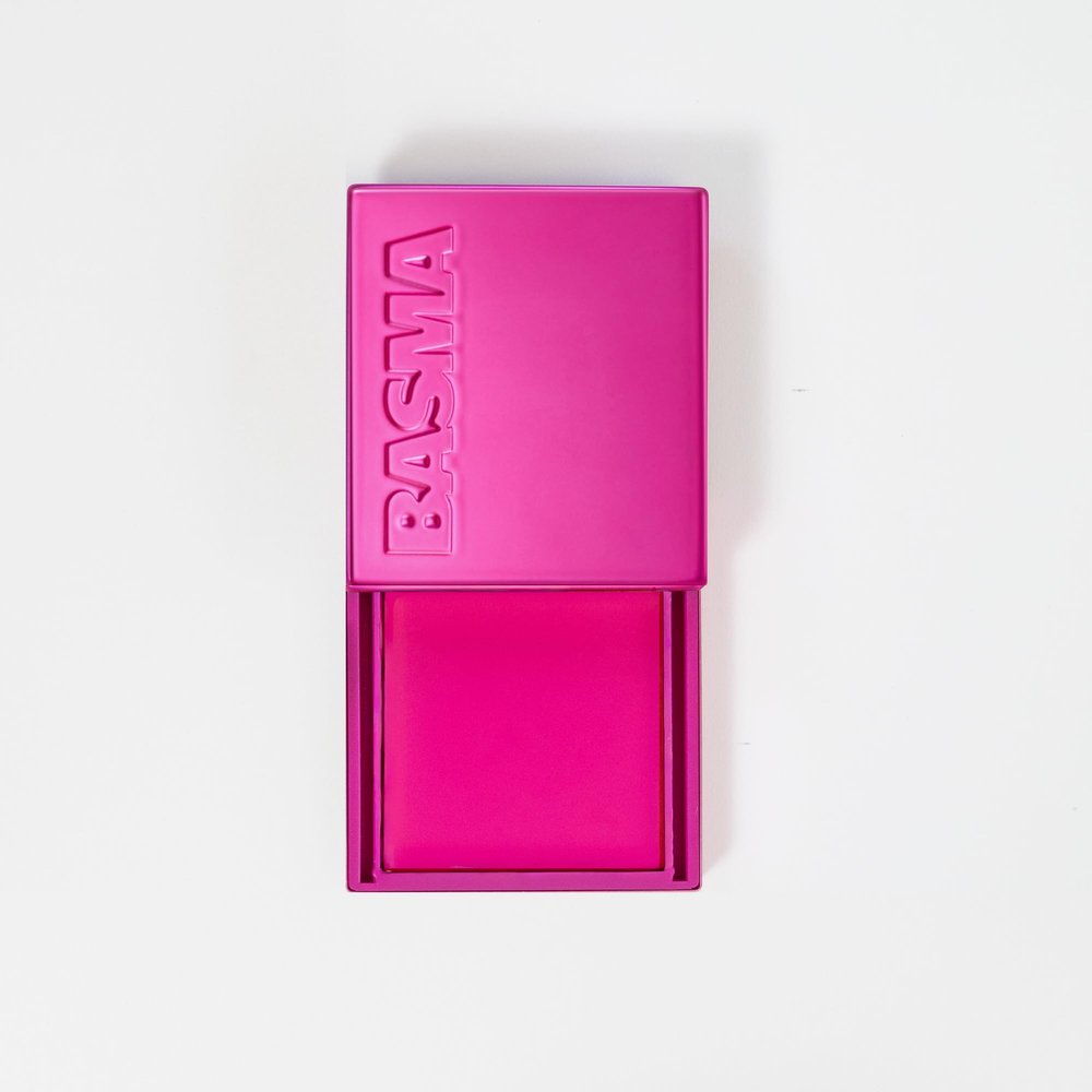 BASMA BEAUTY The Cream Blush, Non-Sticky, Buildable Coverage, Long-Lasting Cheek and Lip Tint with Vitamin E, Aloe Vera, Rosemary Extract, Gluten-Free, Vegan Formula (Fuchsia)