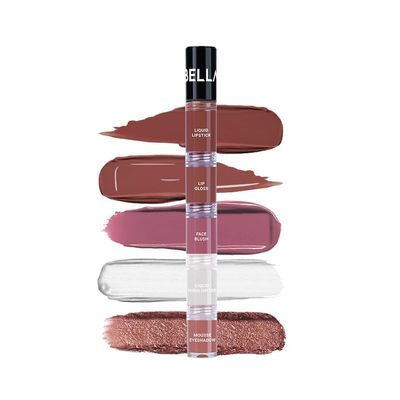 High Five 5-in-1 Face Glam Makeup Stack- Eyeshadow, Highlighter, Lip Gloss, Lipstick & Blush | Long-Lasting, Smudge-Proof, Travel-Friendly | Coy Queen | 4.3ml