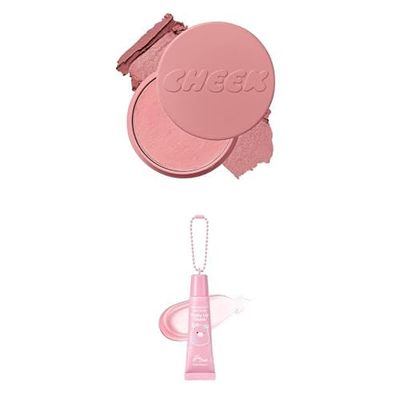Bundle of TONYMOLY Cheek Tone Jelly Blusher, Blush for Cheeks, Rose Quartz + TONYMOLY X Squishmallows Patty Keychain Lip Gloss, Strawberry Shortcake Gloss,