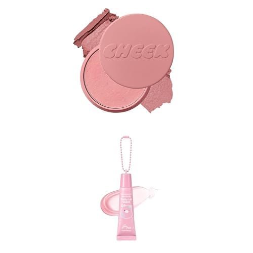 Bundle of TONYMOLY Cheek Tone Jelly Blusher, Blush for Cheeks, Rose Quartz + TONYMOLY X Squishmallows Patty Keychain Lip Gloss, Strawberry Shortcake Gloss,