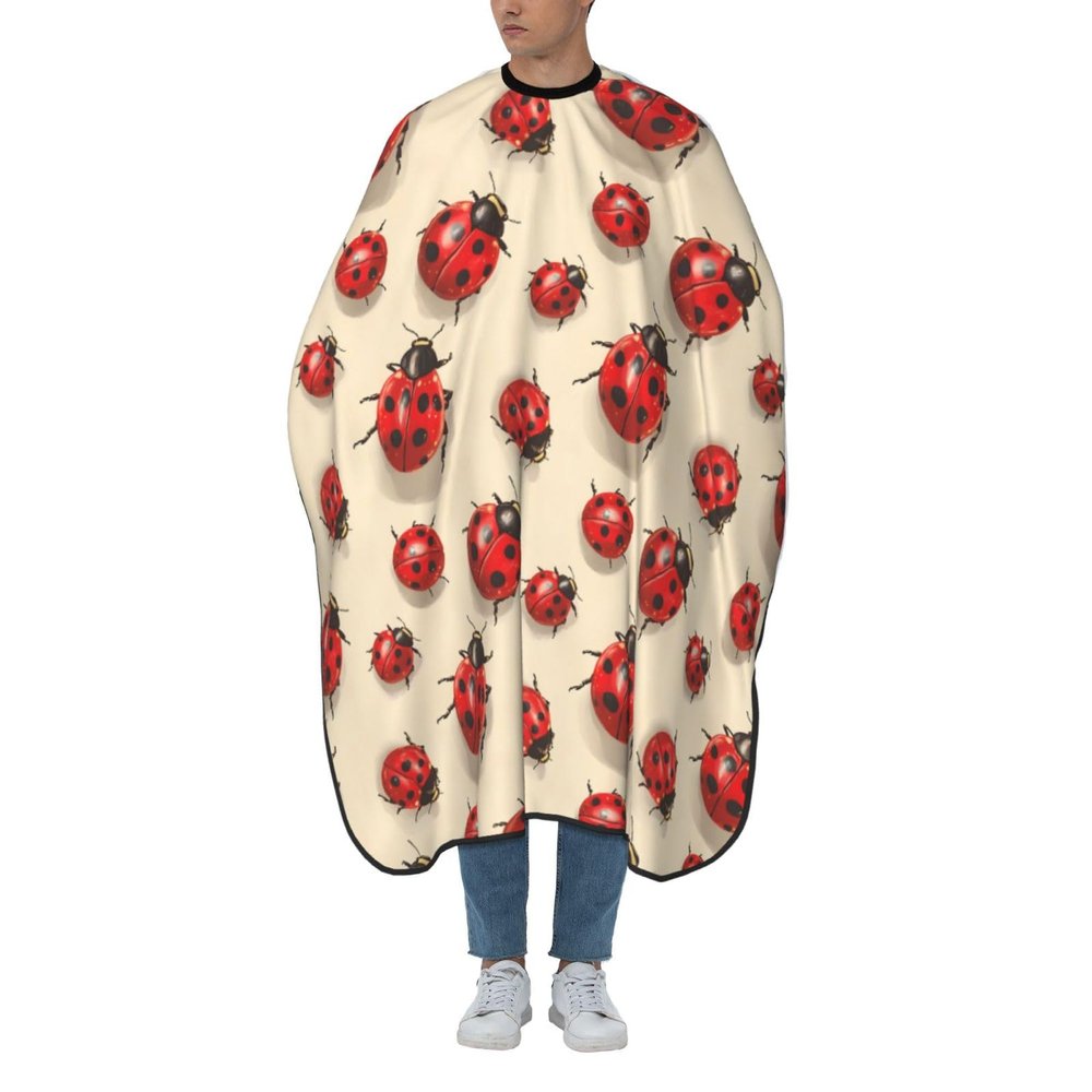 TZTTZT Cute Red Coccinellidae Print Barber Cape - Hair Cutting Capes for Adults, Professional Large Size Barber Cape for Men Women Hairstylist, Hairdressing Salon Capes 66x55 Inches