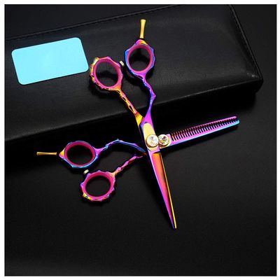5.5-inch Japanese 440C Steel Barber Scissors & Thin Scissors Set-ergonomically Designed For Accurate Hairstyle Design.