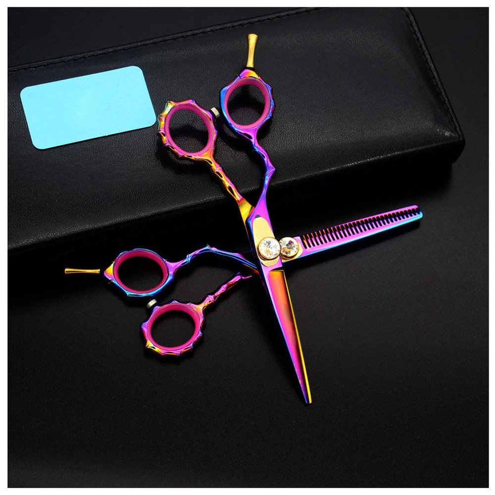 5.5-inch Japanese 440C Steel Barber Scissors & Thin Scissors Set-ergonomically Designed For Accurate Hairstyle Design.
