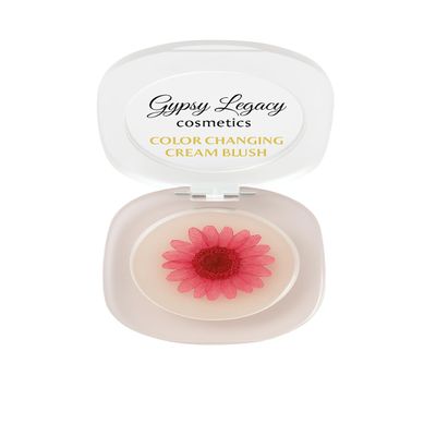 Blush Color Changing  Transparent Jelly Cream with Real Flower | Custom pH Tint for Cheeks & Lips | Pink or Orange Glow | Gypsy Legacy Cosmetics