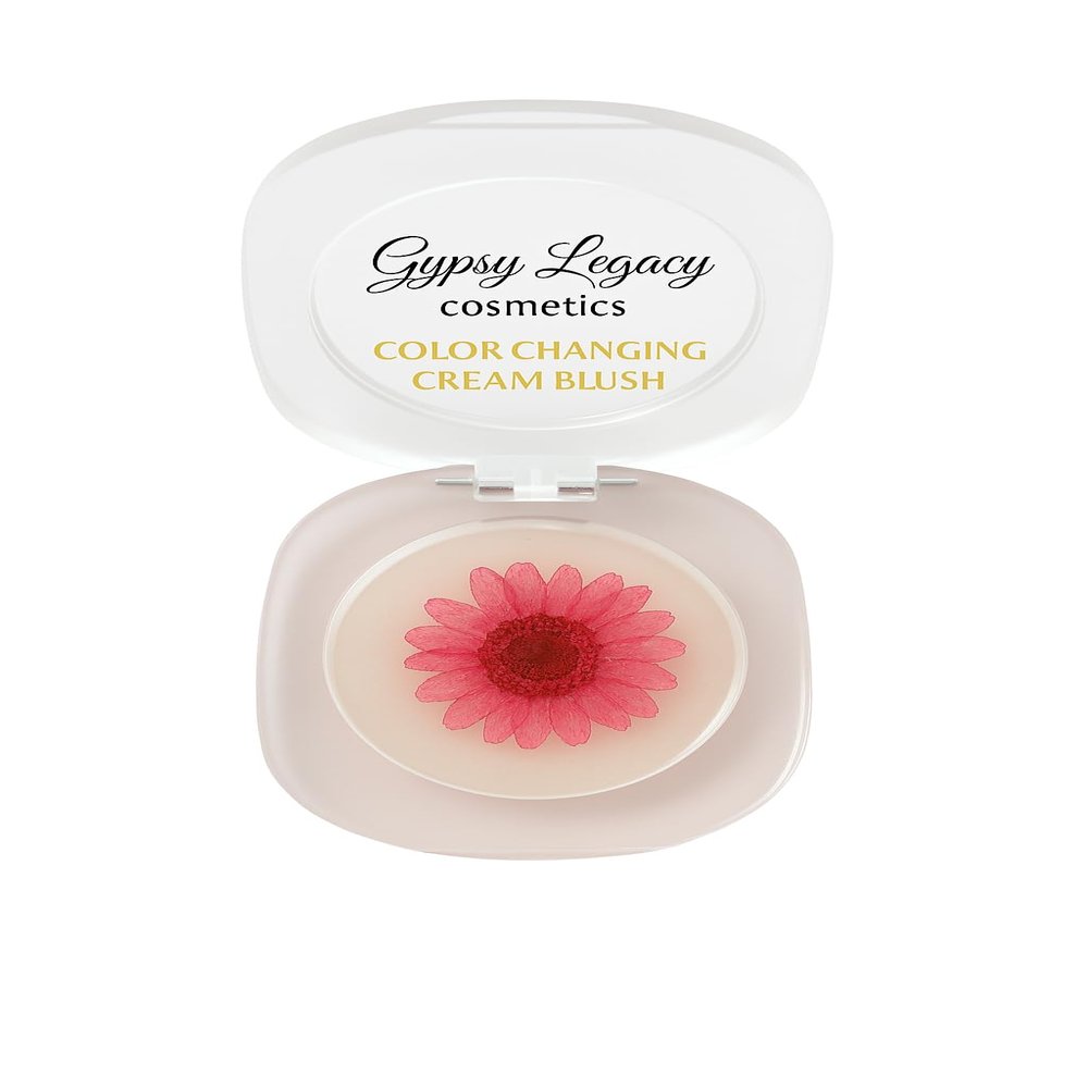 Blush Color Changing Transparent Jelly Cream with Real Flower | Custom pH Tint for Cheeks & Lips | Pink or Orange Glow | Gypsy Legacy Cosmetics