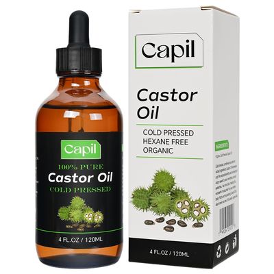 Capil Castor Oil 4oz 100% Pure Cold Pressed, Organic & Hexane-Free Moisturizer for Hair, Eyelashes, Brows, Skin & Nails Vegan, Cruelty-Free, Paraben-Free