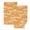 Chinese Pattern Shark Orange Decorative Cloth Facial Towels for face 2 Pcs 28" x 16" Toallas view 1