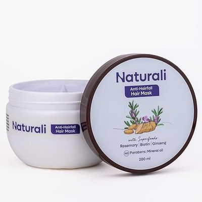 Anti-Hairfall Hair Mask With Rosemary, Ginseng & Biotin | Repairs Damaged Hair | Promotes Hair Follicle Growth | Paraben & Mineral Oil Free | 200ml