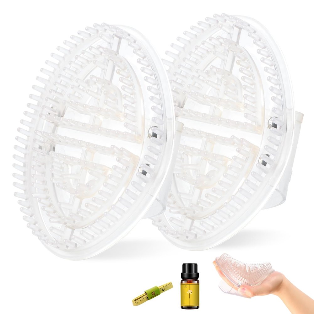 2Pcs Meridian Massage Brush, Handheld Massage Brush for Belly, Beauty Professional Full Body Relaxation Massager Brushs Tools, Full Body SPA Meridian Pressure Brushes with Essential Oils (White)