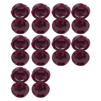 10pcs Rose Design Refillable Lip Balm Jars with Miroor Leak Proof Cosmetic Containers Travel Cosmetic Rack Reusable Makeup Containers, Wine Red, Mass Beauty
