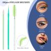 300 PCS Eyelash Extension Supplies Kit, Disposable Micro Swab Brush, Eyebrow Spoolie, Lip Brush, Mascara Wand Applicator (light green kits) view 3